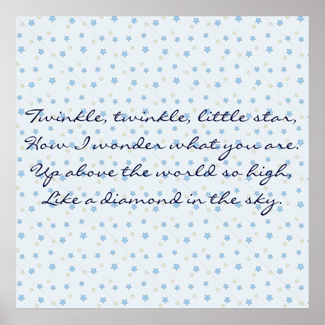 Måne & stjärnor (liten stjärna för Twinkle Twinkle Poster (Framsidan)
