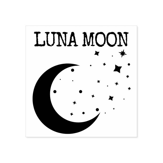 Måne Stjärnor Luna Stämpel (Tryck)