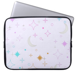 Måne & Stjärnor Minimalistisk Lavendel Laptop Fodral