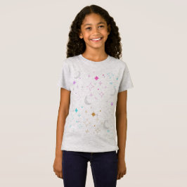 Måne & Stjärnor Minimalistisk Lavendel T Shirt