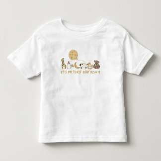 Måne, stjärnor och djur första födelsedag t-shirt