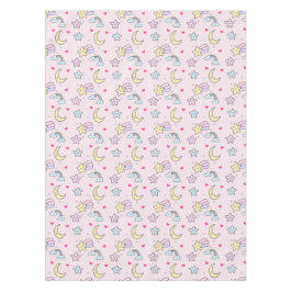 Måne, stjärnor och moln Mönster på Pastellns Rosa