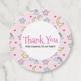 Måne, stjärnor och moln Mönster på Pastellns Rosa Gåvor Etiketter