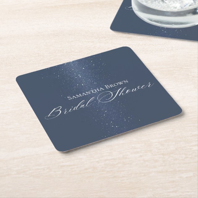 Måne Stjärnor & Stränga Ljus Bröllopsdusch Underlägg Papper Kvadrat (Vinklad)