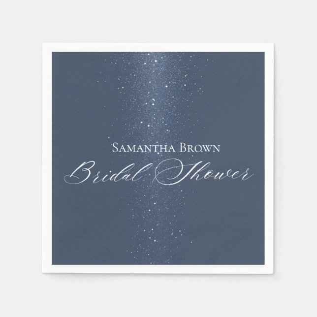 Måne Stjärnor & Strängljus Bröllopsfest Pappersservett (Framsidan)