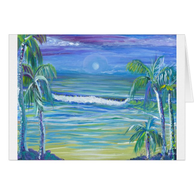 måne strand hälsningskort (Framsidan Horizontal)
