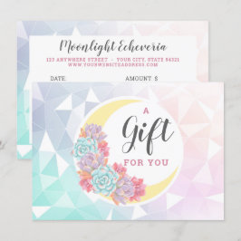 Måne & Succulents Mystic Gift Certificate Card Inbjudningar