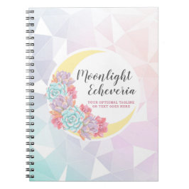 Måne & Succulents Pastel Mystic Boho Blommigt Cact Anteckningsbok