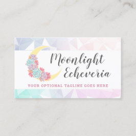 Måne & Succulents Pastel Mystic Boho Blommigt Cact Visitkort