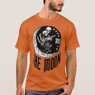 Måne Tarot Card Skeleton Ett par förbjudna Gothic  T Shirt