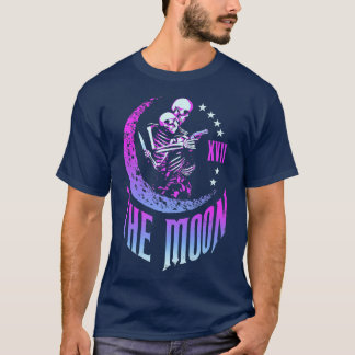 Måne Tarot Card Skeleton Ett par förbjudna Gothic  T Shirt
