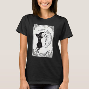 Måne Tarot Card Spooky Black Cat Crescen T Shirt