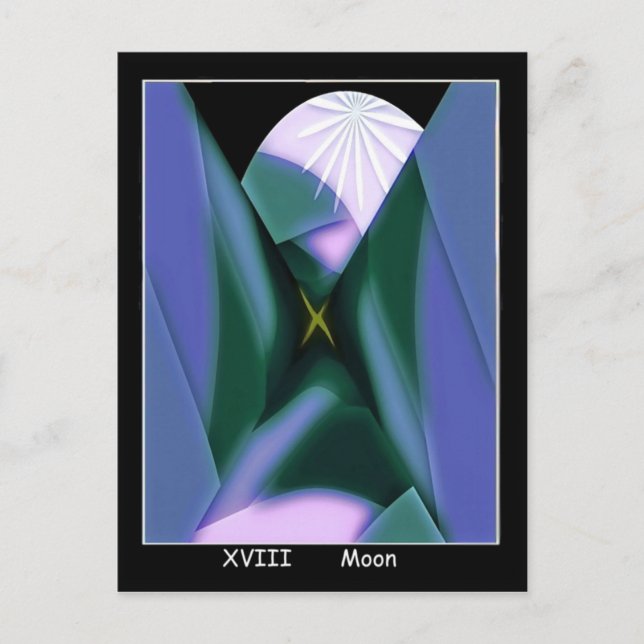Måne Tarot Card Vykort (Framsida)