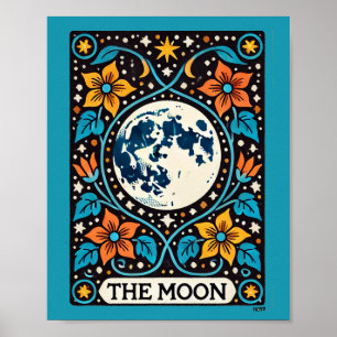 Måne-Tarot-kortet för fullt månbuss Poster