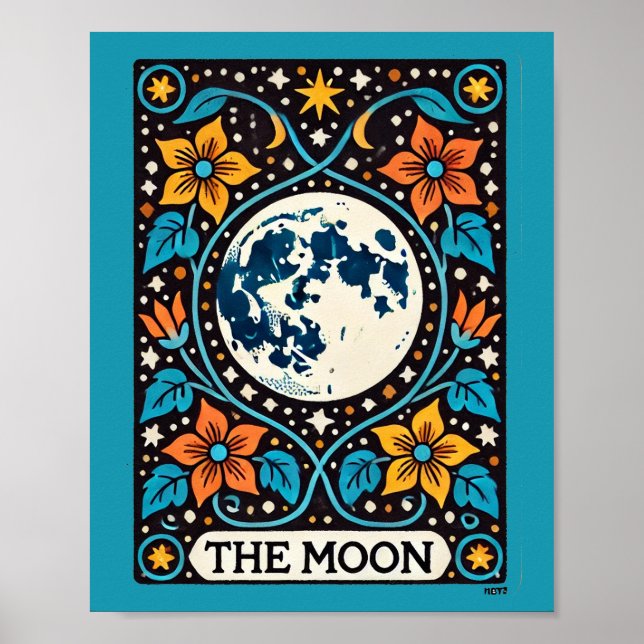 Måne-Tarot-kortet för fullt månbuss Poster (Framsidan)