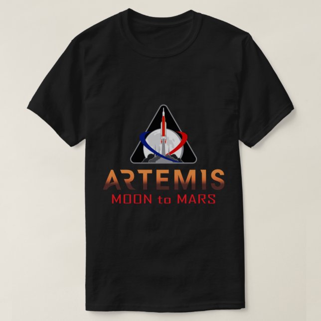 Måne till Mars Uppdrag Artemis 1 NASA T Shirt (Design framsida)