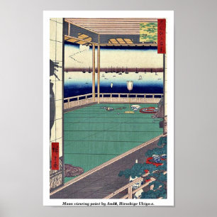 Måne-tittarpunkt av Andō, Hiroshige Ukiyo-e. Poster