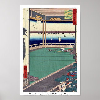 Måne-tittarpunkt av Andō, Hiroshige Ukiyo-e. Poster
