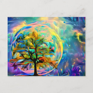 Måne Träd Meadow PERSONLIG Notecard OWN ART Vykort