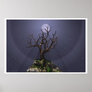 Måne Träd Poster