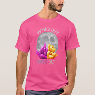 Måne ut kör ut Stone Inslag Crystal T Shirt