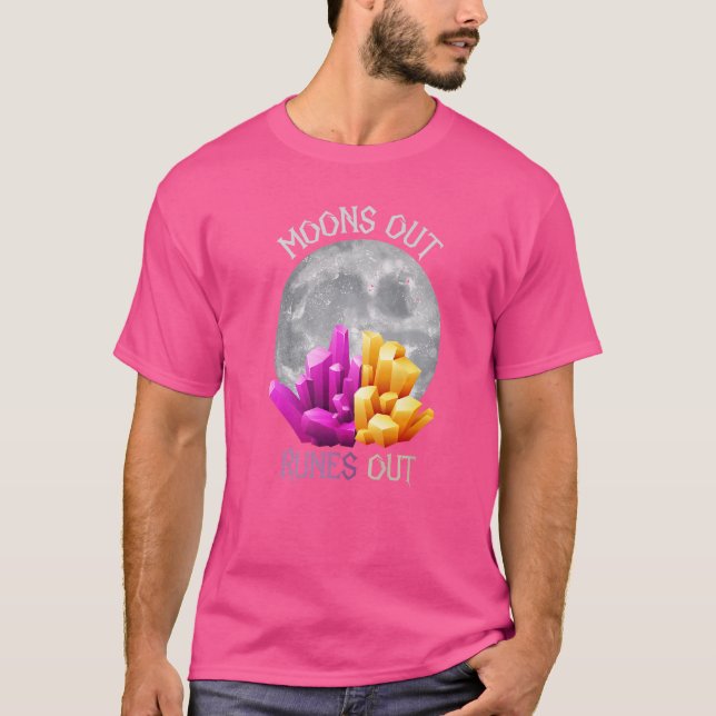 Måne ut kör ut Stone Inslag Crystal T Shirt (Framsida)