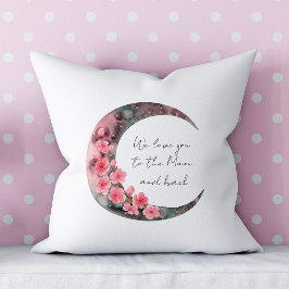 Måne Vår Flower Flicka Boho Nursery Kudde
