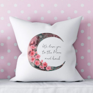Måne Vår Flower Flicka Boho Nursery Kudde