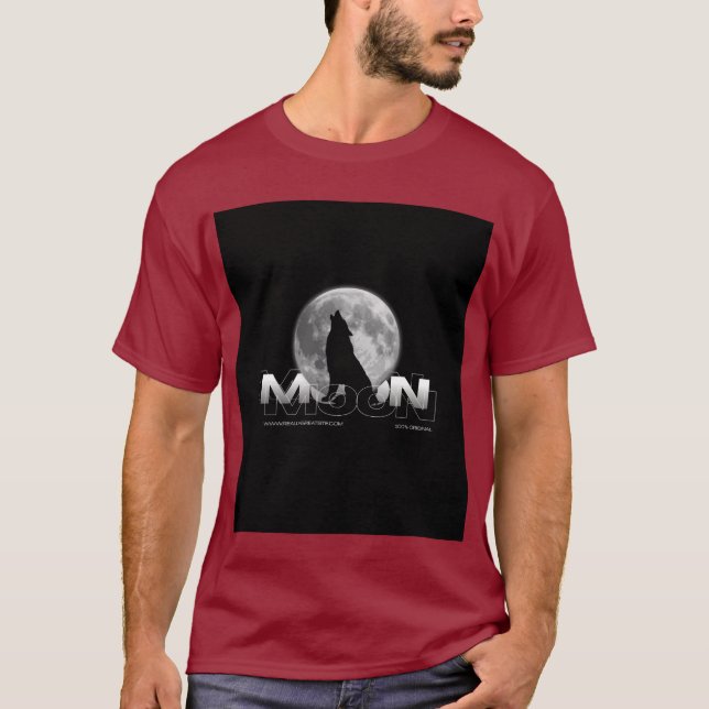 Måne varg som ylar åt fullmåne Grafisk T-shirt (Framsida)