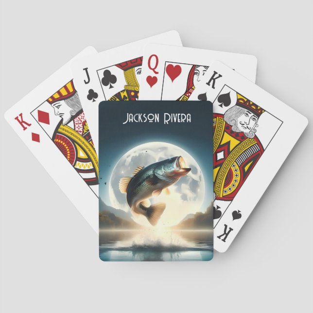 Måne Vatten & Bass Leaping Casinokort (Baksidan)