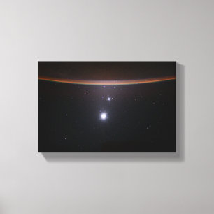 Måne, Venus, Jupiter & Earth (ISS) (NASA) (Rymdtek Canvastryck