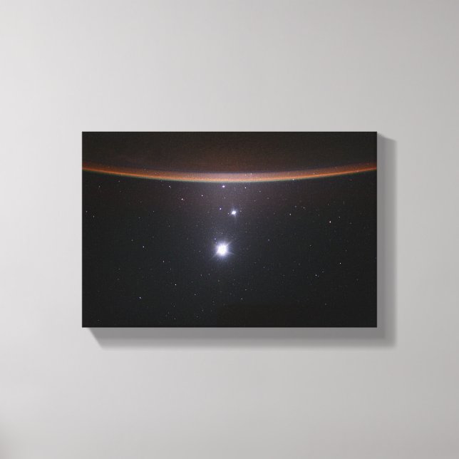 Måne, Venus, Jupiter & Earth (ISS) (NASA) (Rymdtek Canvastryck (Framsida)