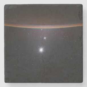 Måne, Venus, Jupiter & Earth (ISS) (NASA) (Rymdtek Stenunderlägg