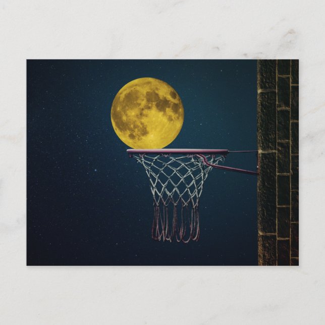 Måne vid basket vykort (Framsida)