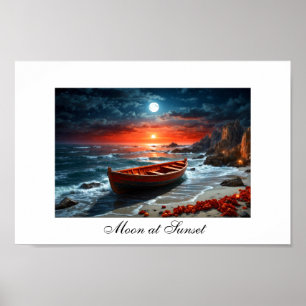 Måne vid Sunset Poster