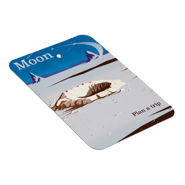 Måne - vintage-Sci-fi-reseaffisch Magnet (Högersidan)