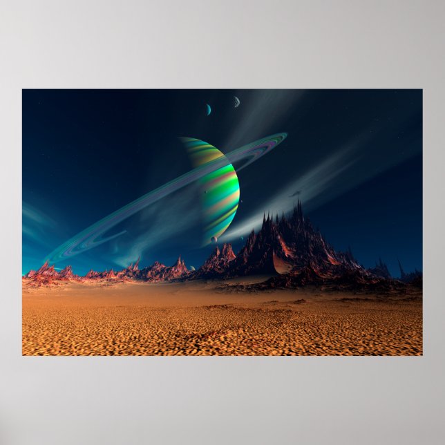Måne-vy för nyutgåva av planeten poster (Framsidan)