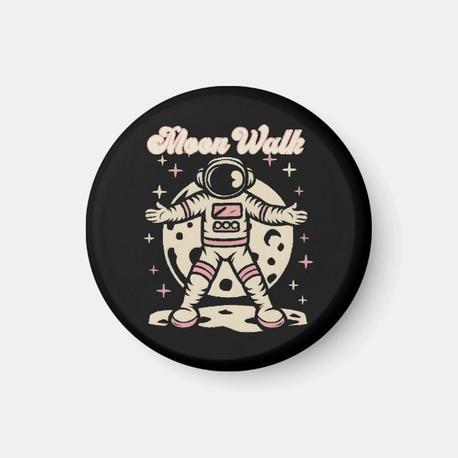 Måne Walk Astronout Magnet (Framsidan)