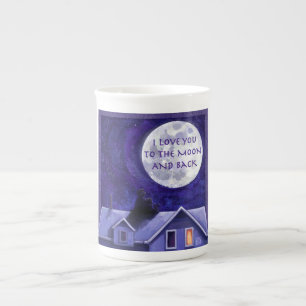 Måne Watch Benporslin Mugg