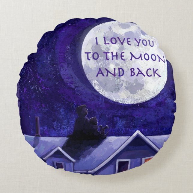 Måne Watch Rund Kudde (Framsidan)