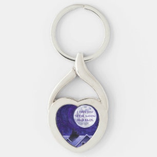 Måne Watch Twisted Heart Silverfärgad Nyckelring