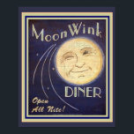 Måne Wink Middag 16 x 20 Poster<br><div class="desc">Vintage All Nite Middag Advertisement Poster 16 x 20</div>