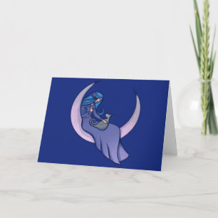 Måne Witch MoonChild Pagan Wicca Art Kort