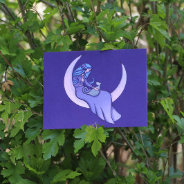 Måne Witch MoonChild Pagan Wicca Art Vykort