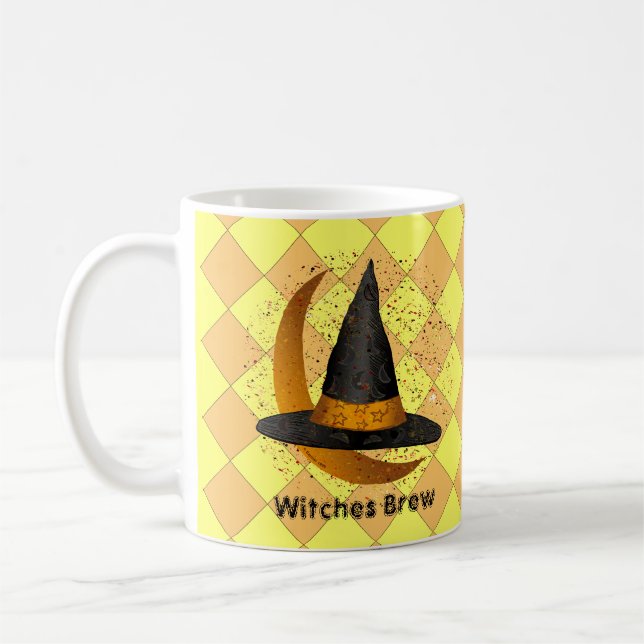 Måne Witches Brew Witch anpassningsbar mugg (Vänster)