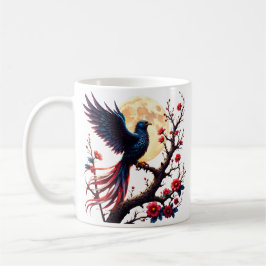 Månebelyst Crimsonwing – Mystisk Fantasifågel. Kaffemugg