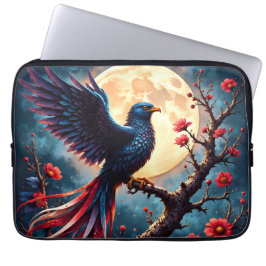 Månebelyst Crimsonwing – Mystisk Fantasifågel. Laptop Fodral