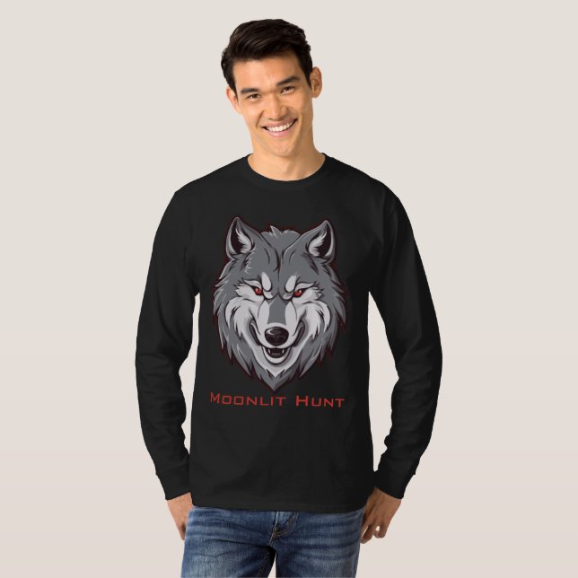 Månebelyst jakt t shirt (Hel framsida)