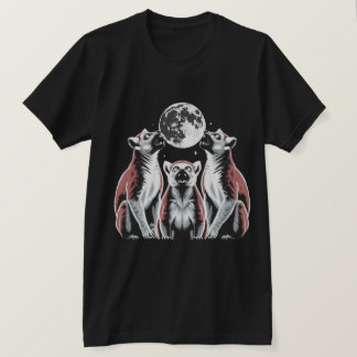 Månebelyst Lemur Trio-grafik T Shirt