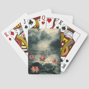Månebelyst Lotus-sjö (2) Casinokort